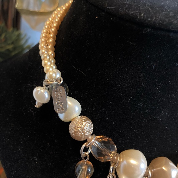 TRESKA PEARL Necklace Statement piece Wire Wrap expandable - Picture 4 of 5